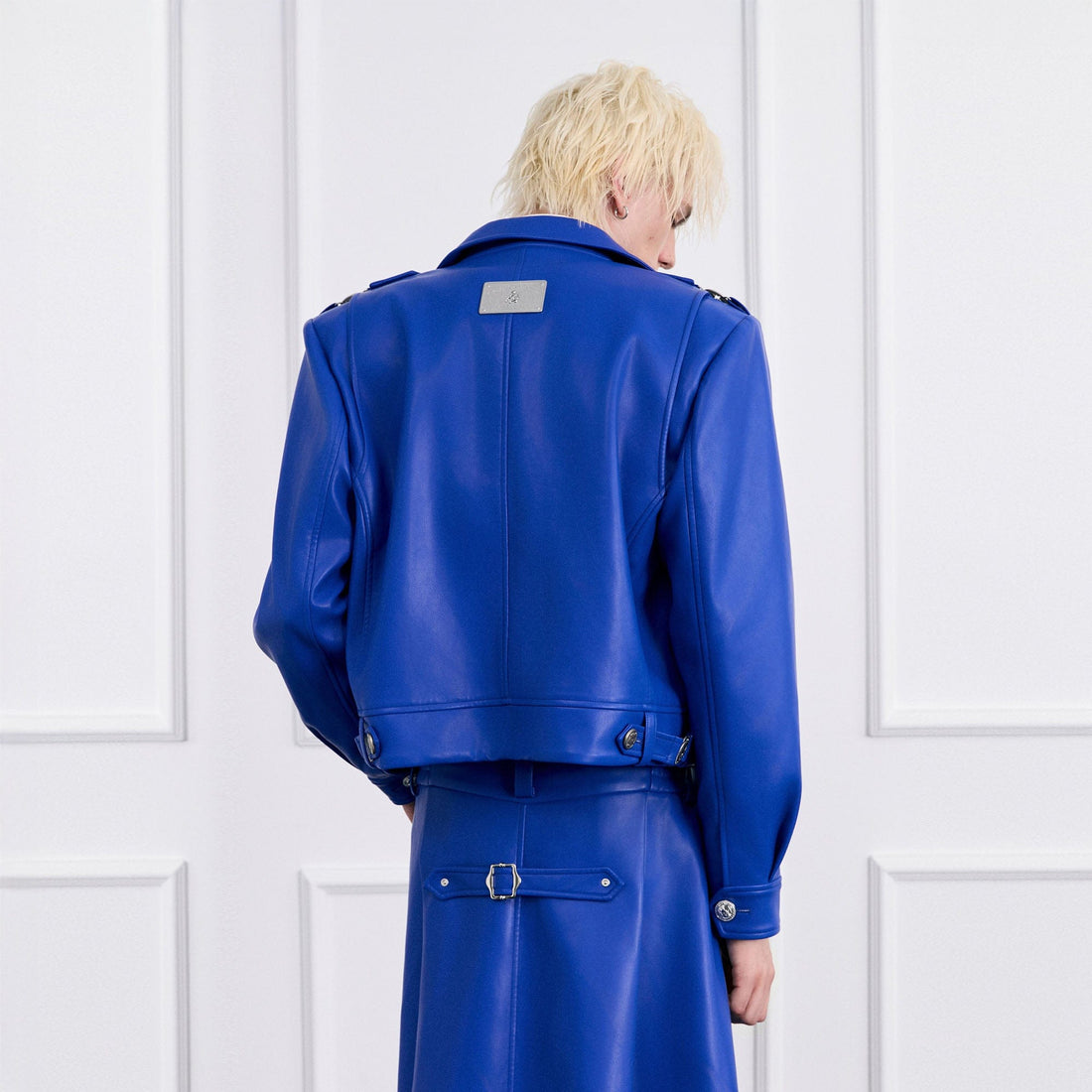 FACEONLAB Badge Faux Leather Officer Jacket-Jacket-M-Free Shipping Leatheretro