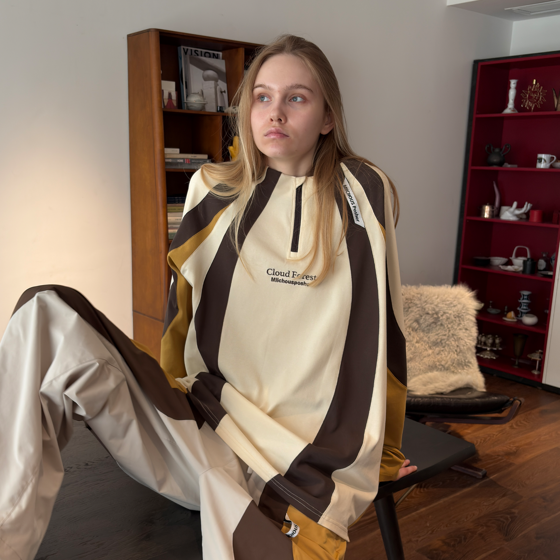 MIICHOUS Contrast Panel UV-Protection Long-Sleeve Tee-L/S Tee-S-Yellow-Free Shipping Leatheretro