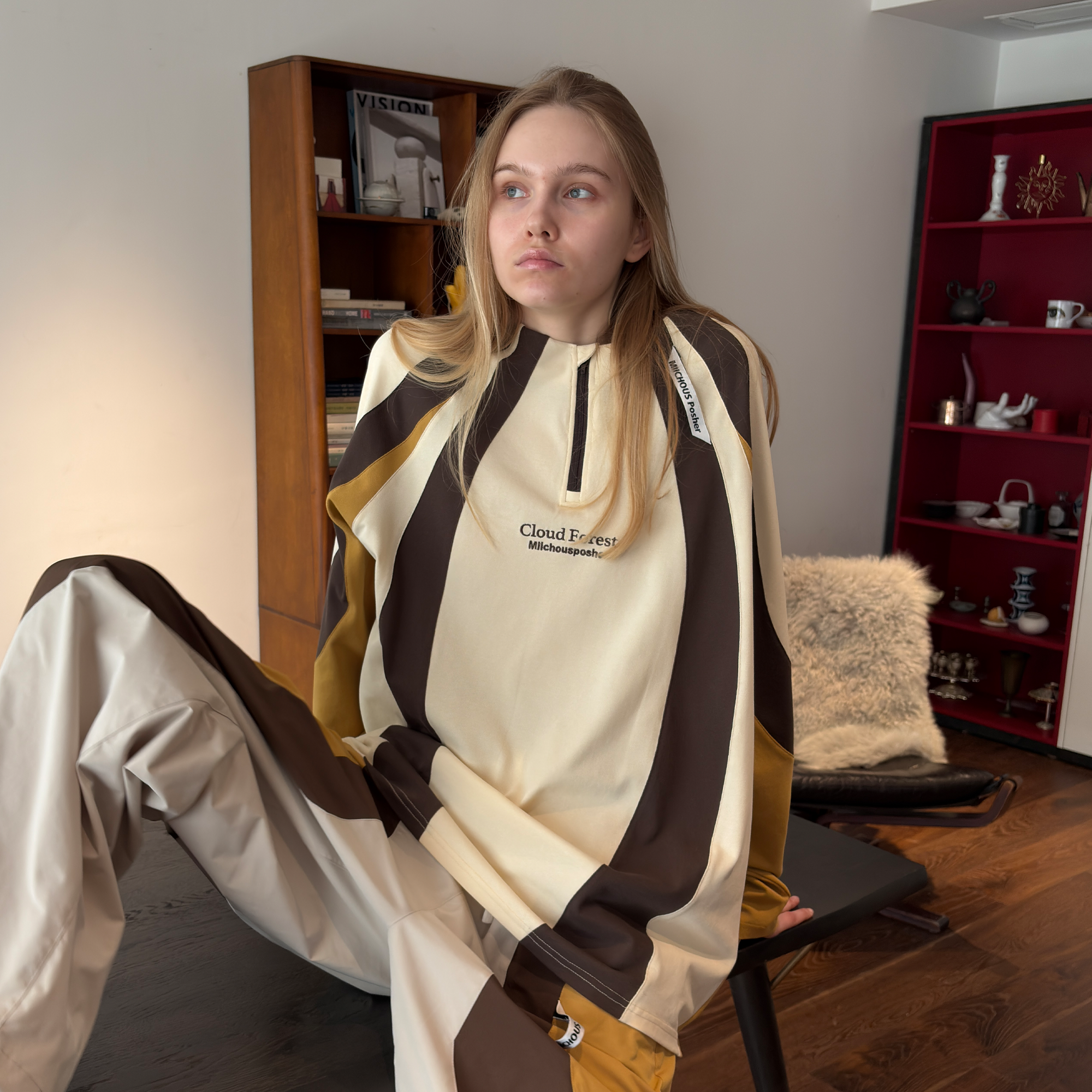 MIICHOUS Contrast Panel UV-Protection Long-Sleeve Tee-L/S Tee-S-Yellow-Free Shipping Leatheretro