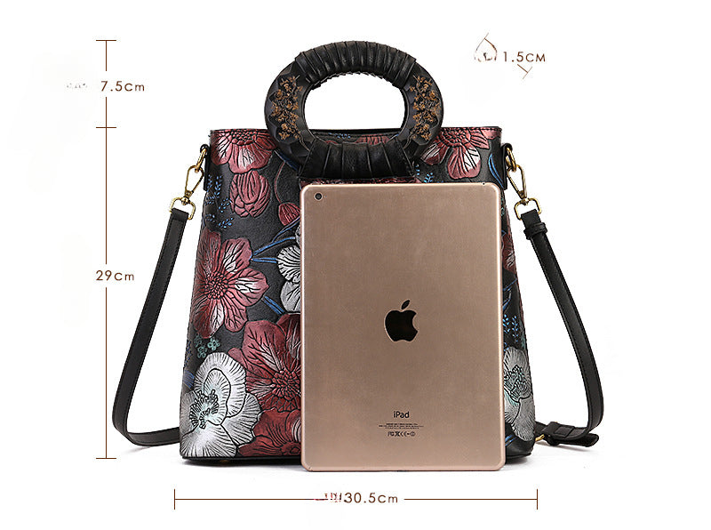 Ethnic Luxury PU Leather Small-Batch Shoulder Bag-Handbags-Black-Free Shipping Leatheretro