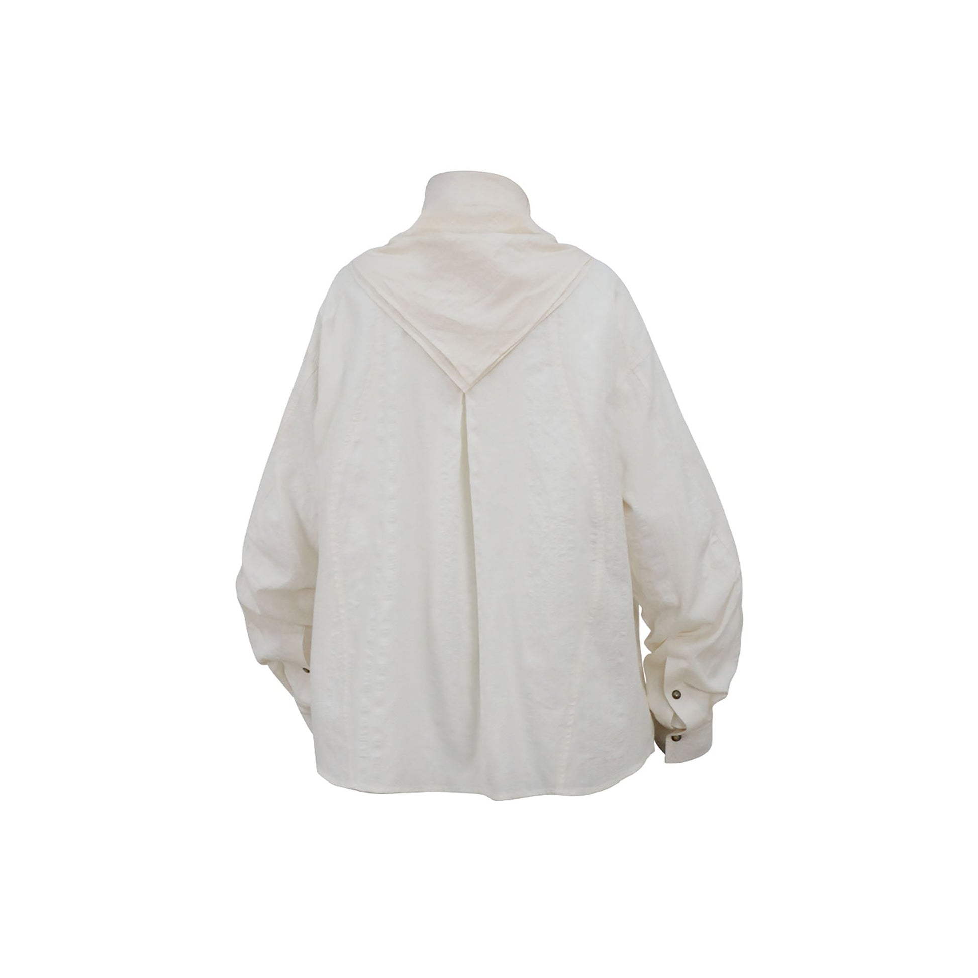 RELABEL Studded Detachable Scarf Shirt White-Shirt-XS (Preorder)-Free Shipping Leatheretro