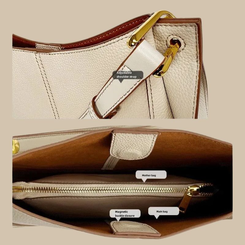 Luxury Soft Leather Crossbody Saddle Bag-Handbags-Beige-Free Shipping Leatheretro