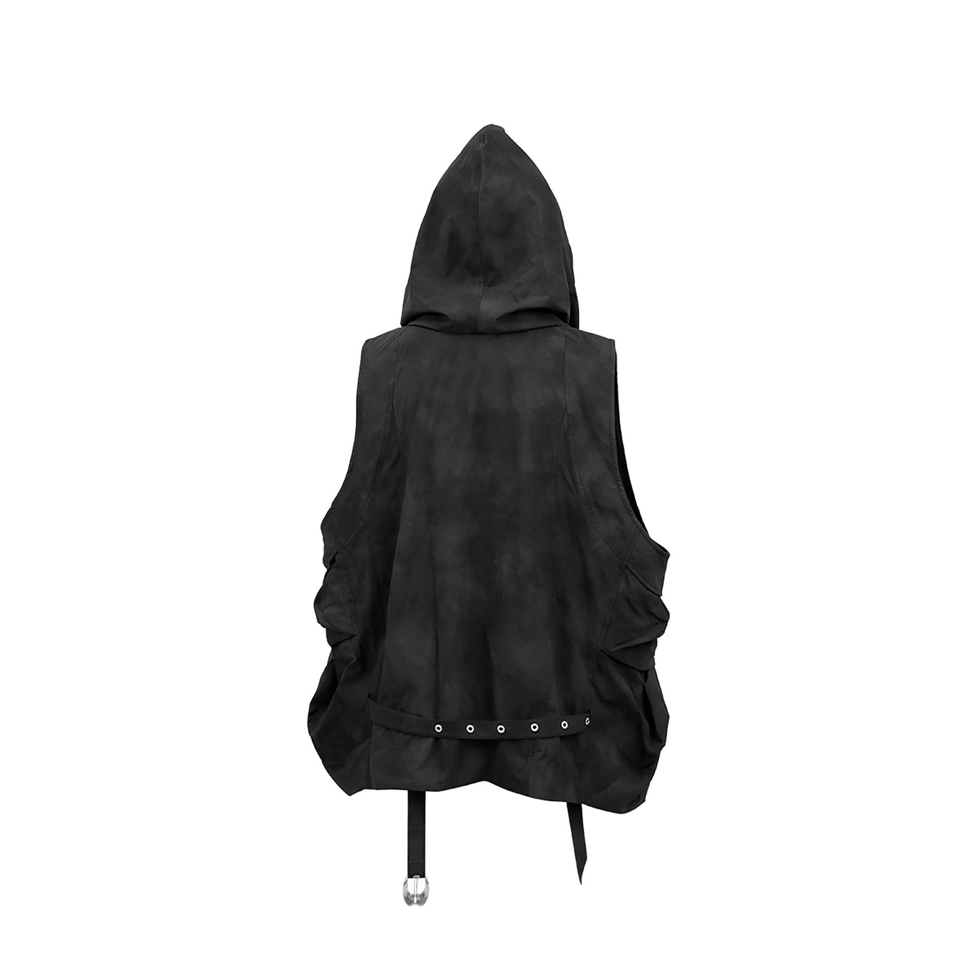 RELABEL Detachable Hood Big-Pocket Vest-Vest-XS (Preorder)-Gray-Free Shipping Leatheretro