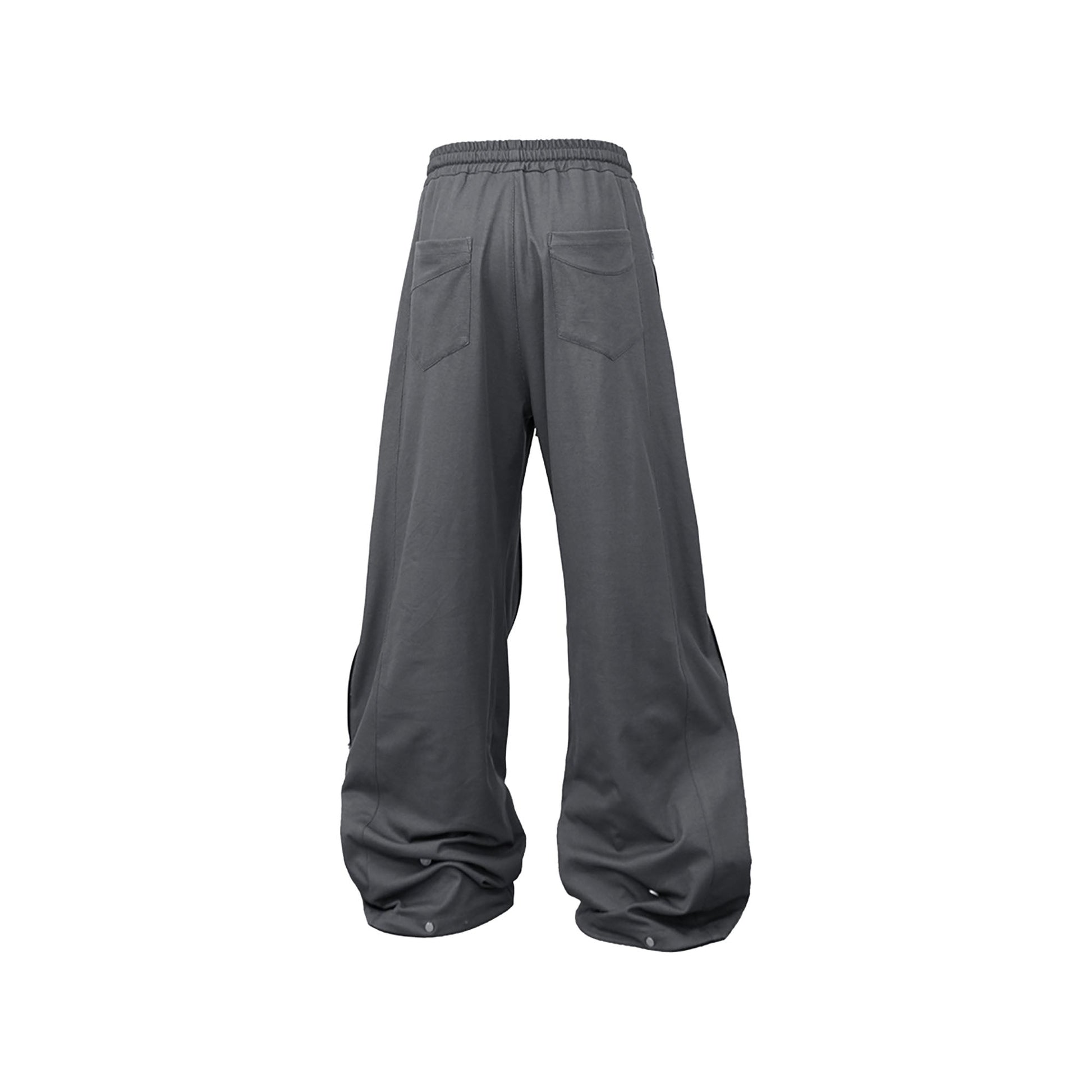 RELABEL Layered Multi-Zip Drawstring Sweatpants Gray-Pants-XS-Free Shipping Leatheretro