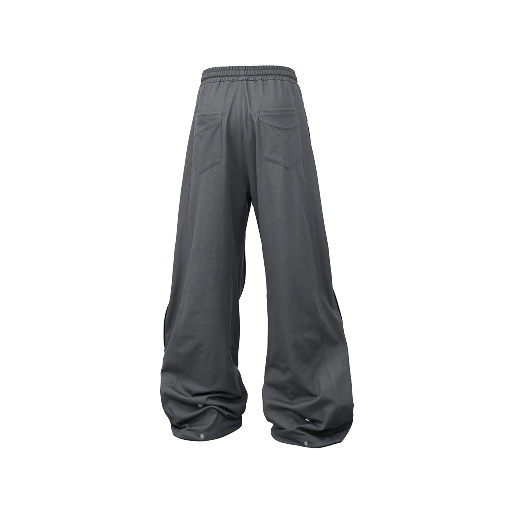 RELABEL Layered Multi-Zip Drawstring Sweatpants Gray-Pants-XS-Free Shipping Leatheretro