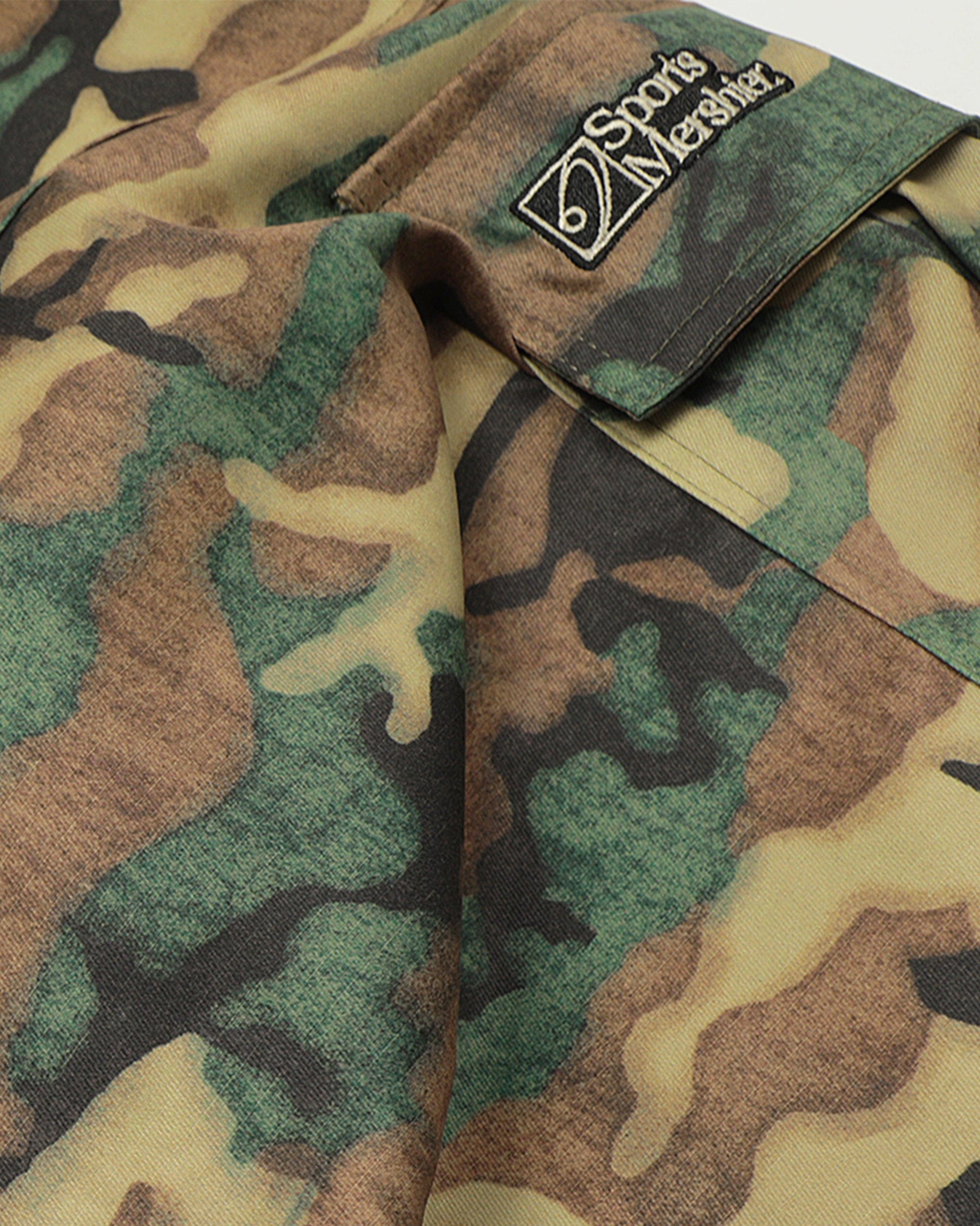 CLP Washed Crinkled Camo Cargo Shorts-Shorts-S-Free Shipping Leatheretro