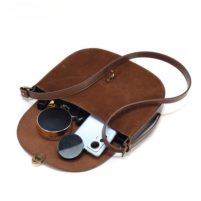 Luxury Leather Crossbody Bag for Women-crossbody bags-Brown-Free Shipping Leatheretro