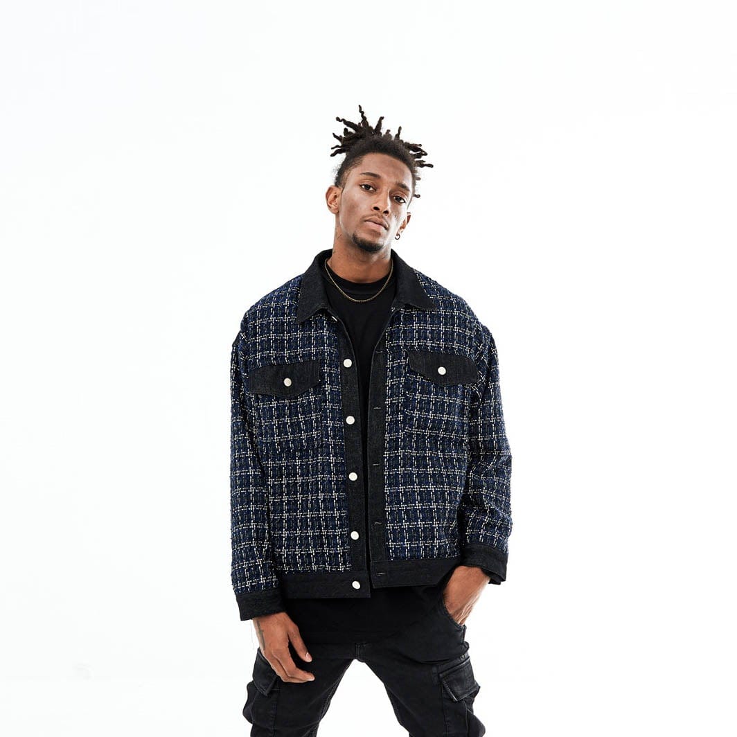 BONELESS Tweed Jacket-Jacket-S-Black-Free Shipping Leatheretro