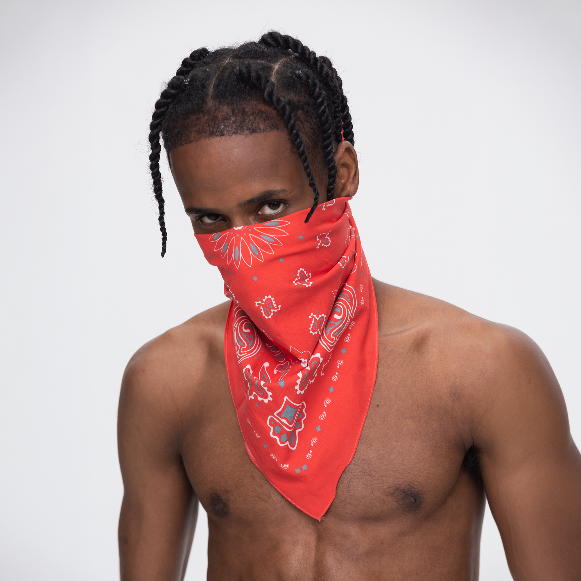 UNTILWERICH Paisley Square Bandana-Accessories-One Size-Red-Free Shipping Leatheretro