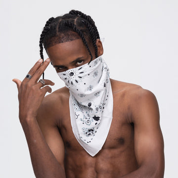 UNTILWERICH Paisley Square Bandana-Accessories-One Size-White-Free Shipping Leatheretro
