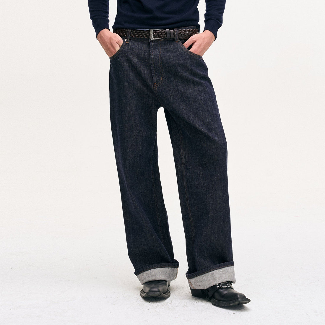 LEONSENSE Classical Straight-Leg Raw Jeans-Jeans-S-Free Shipping Leatheretro