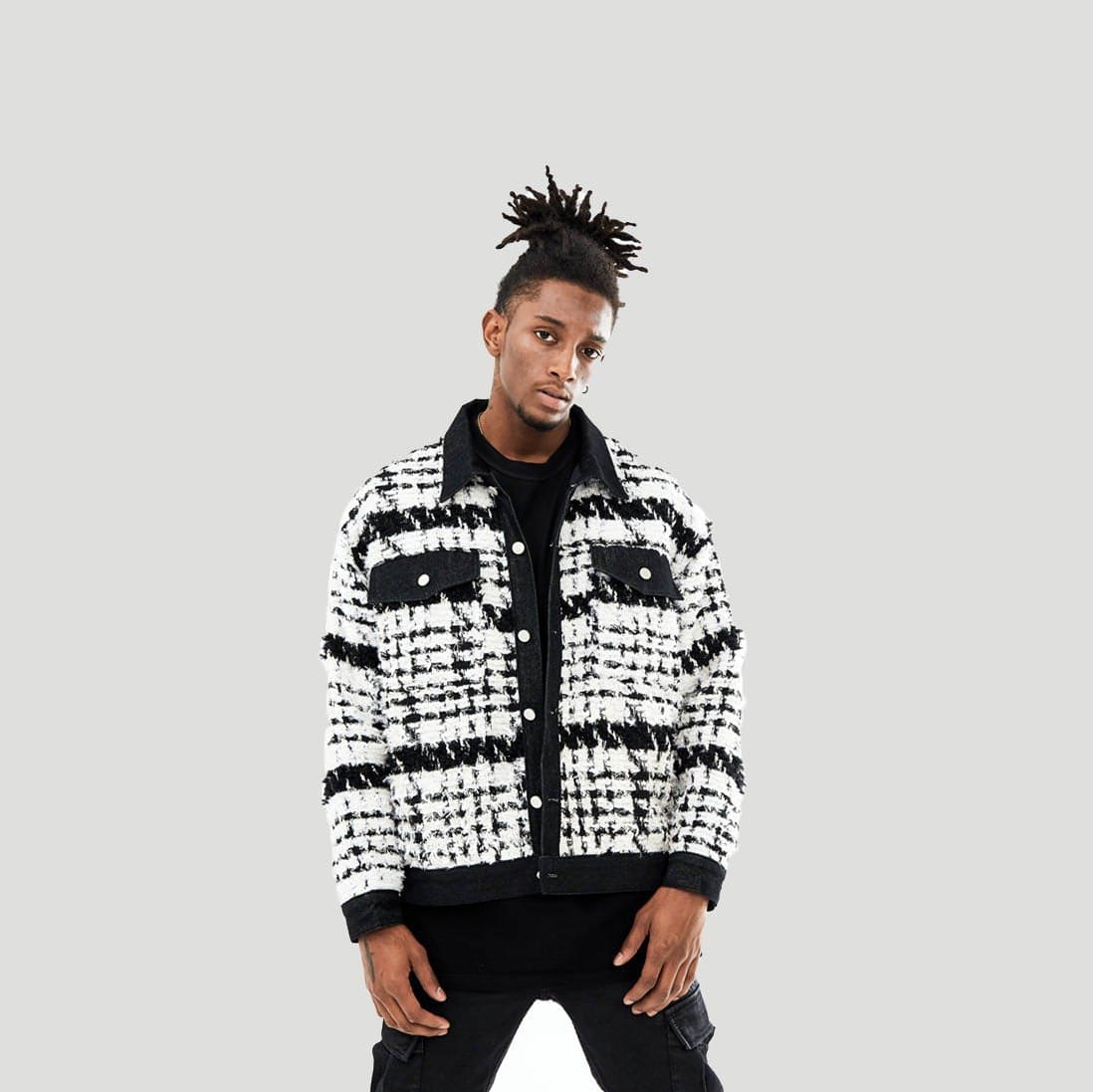 BONELESS Tweed Jacket-Jacket-S-White-Free Shipping Leatheretro