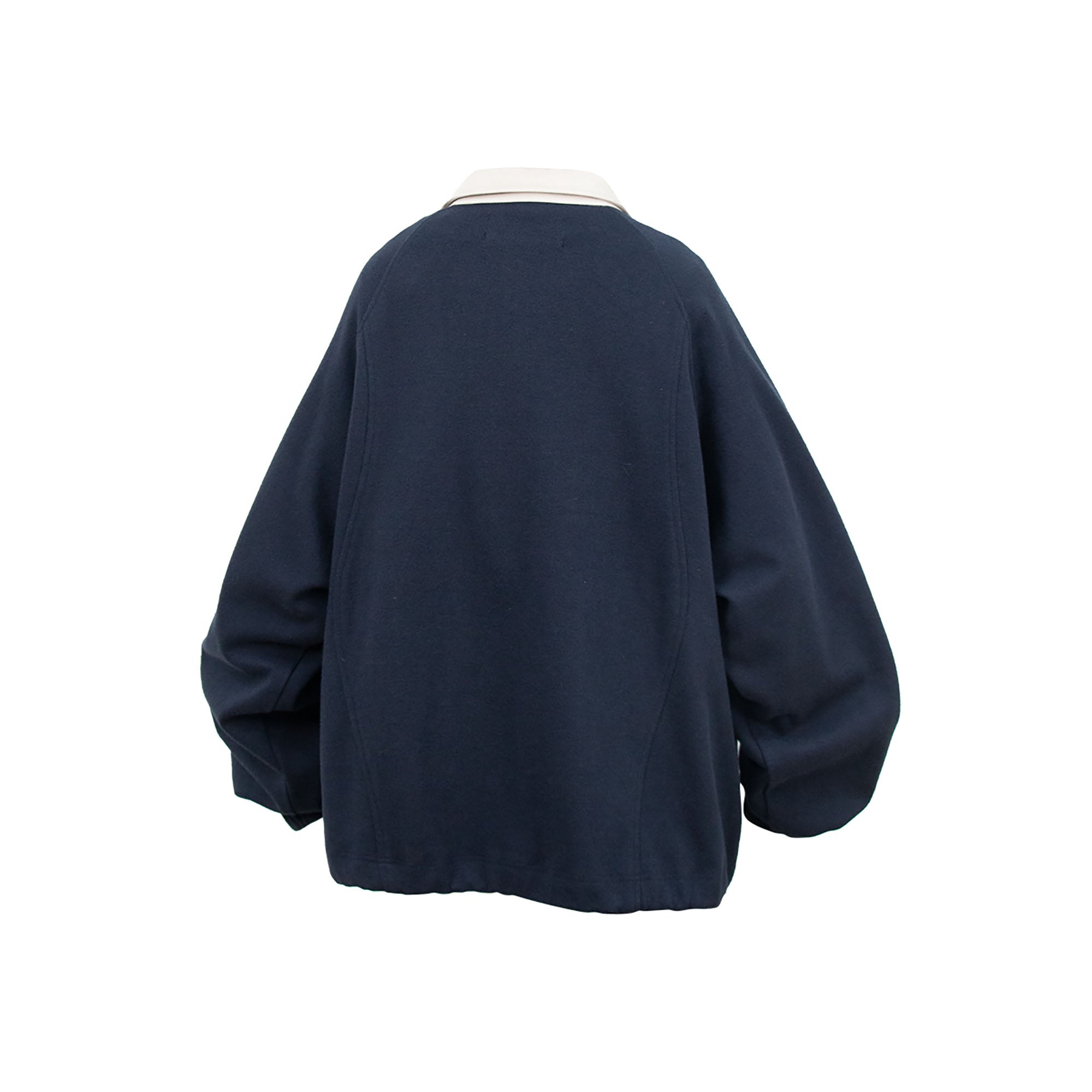RELABEL Raglan Drawstring-Hem Polo Sweatshirt-Jacket-XS-Light Gray-Free Shipping Leatheretro