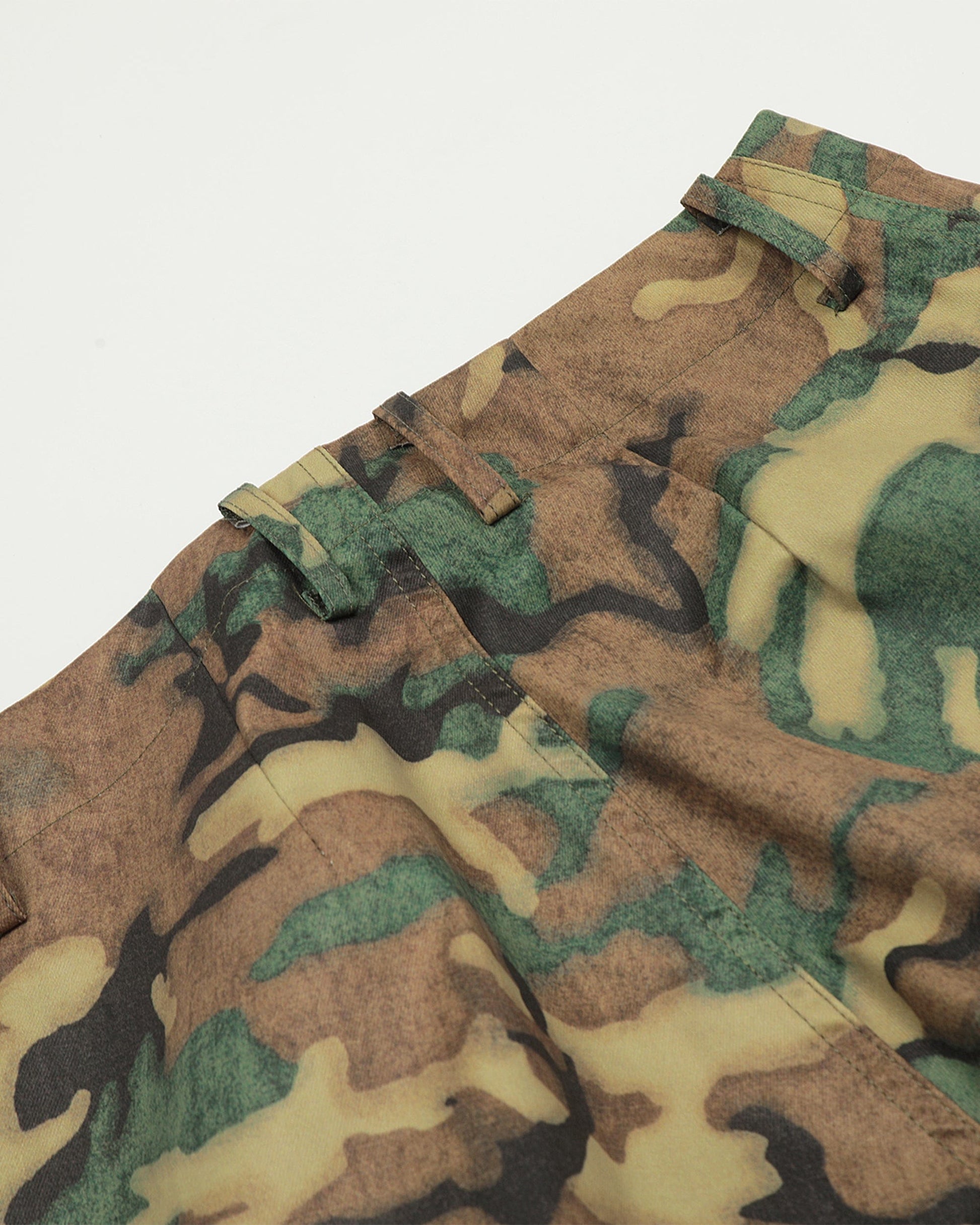 CLP Washed Crinkled Camo Cargo Shorts-Shorts-S-Free Shipping Leatheretro