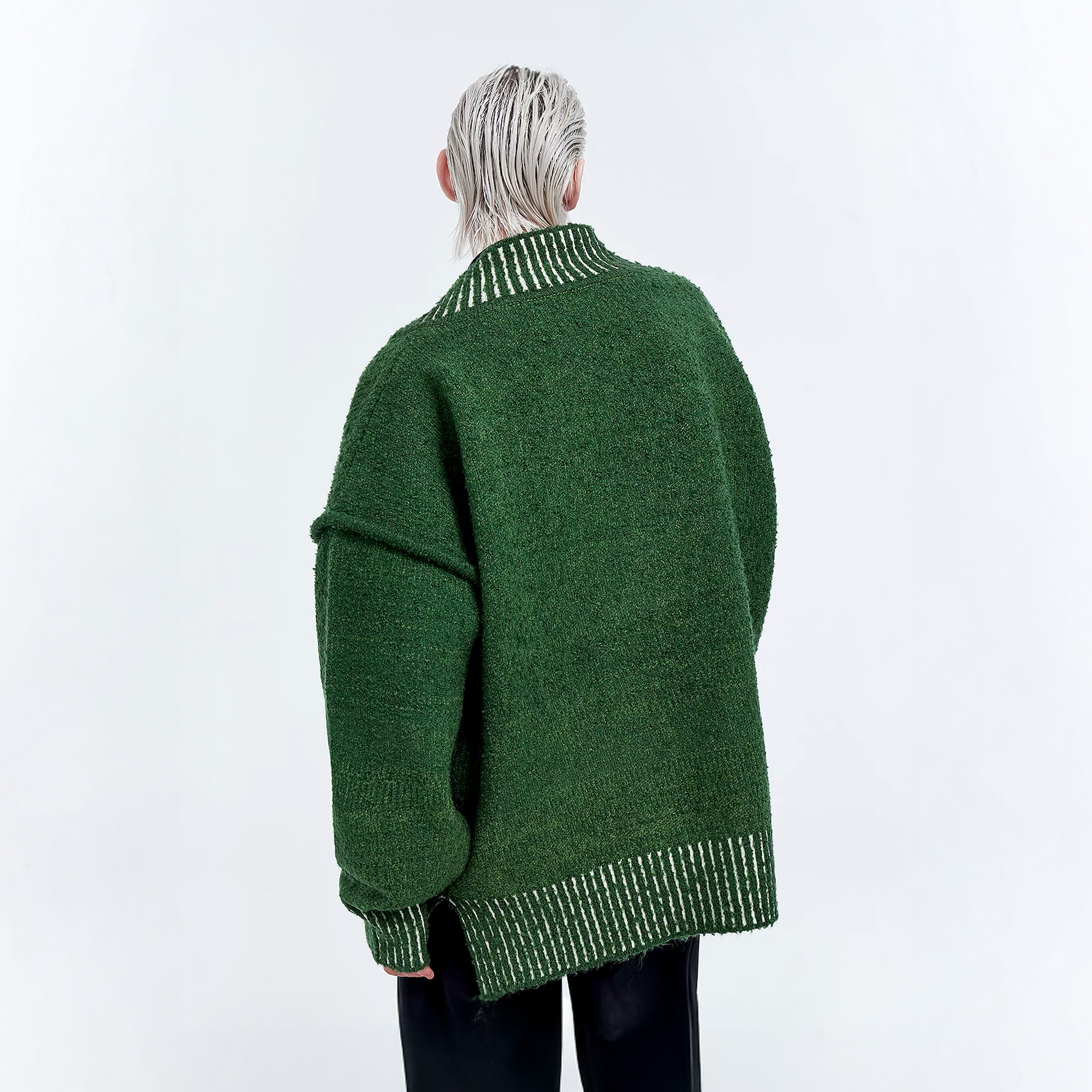 TIWILLTANG Retro Oversized V-Neck Sweater