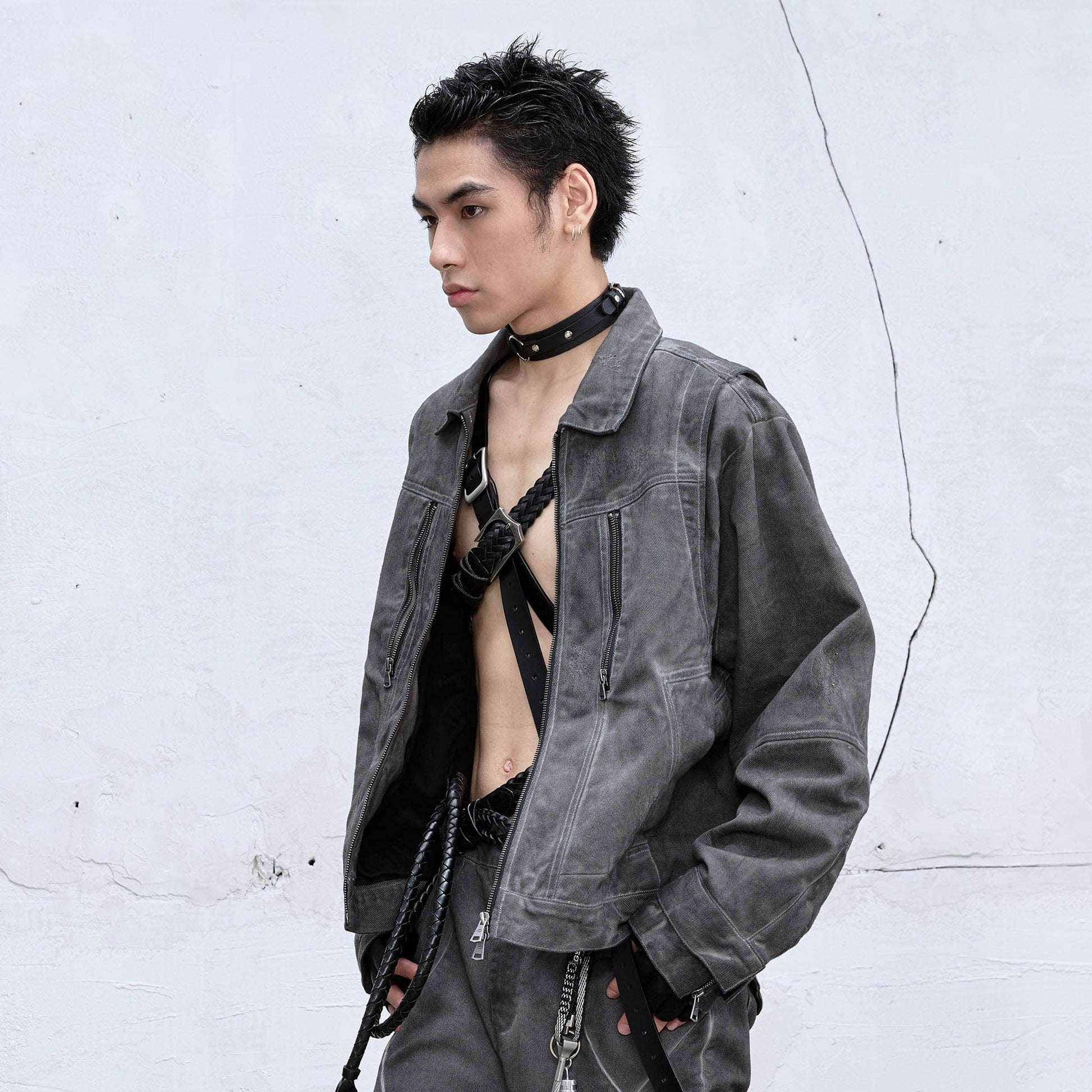 CATSSTAC Wash Faded Utility Jacket-Jacket-M-Free Shipping Leatheretro