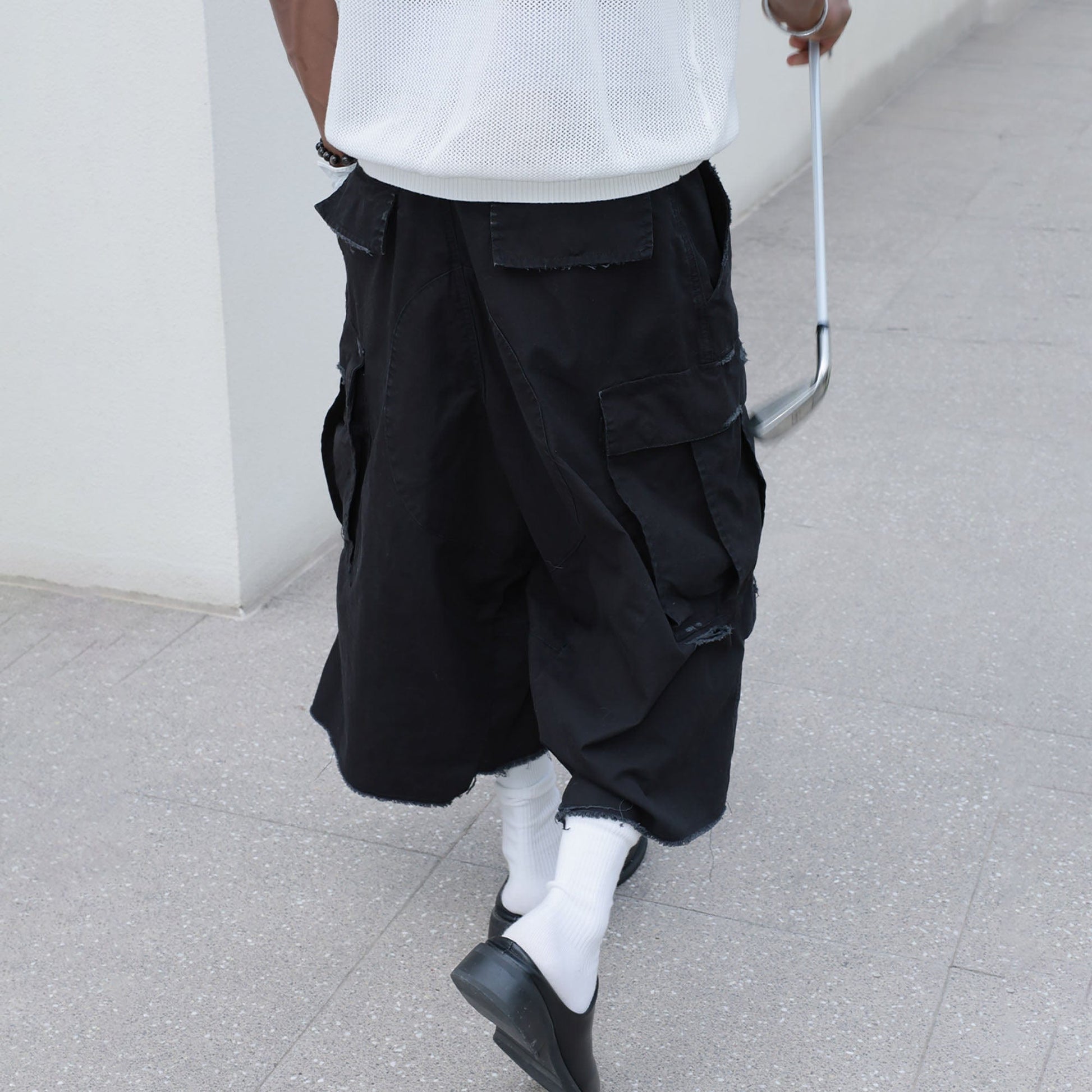 STEEPC Ripped Multi-Pocket Spliced Shorts-Shorts-S-Khaki-Free Shipping Leatheretro