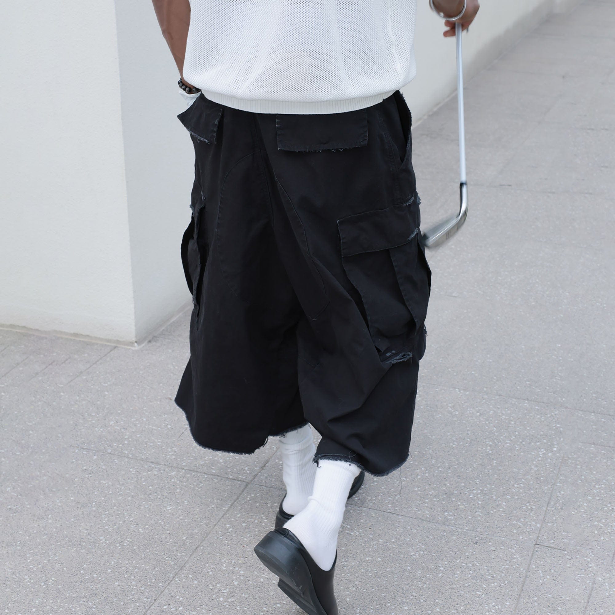 STEEPC Ripped Multi-Pocket Spliced Shorts-Shorts-S-Khaki-Free Shipping Leatheretro