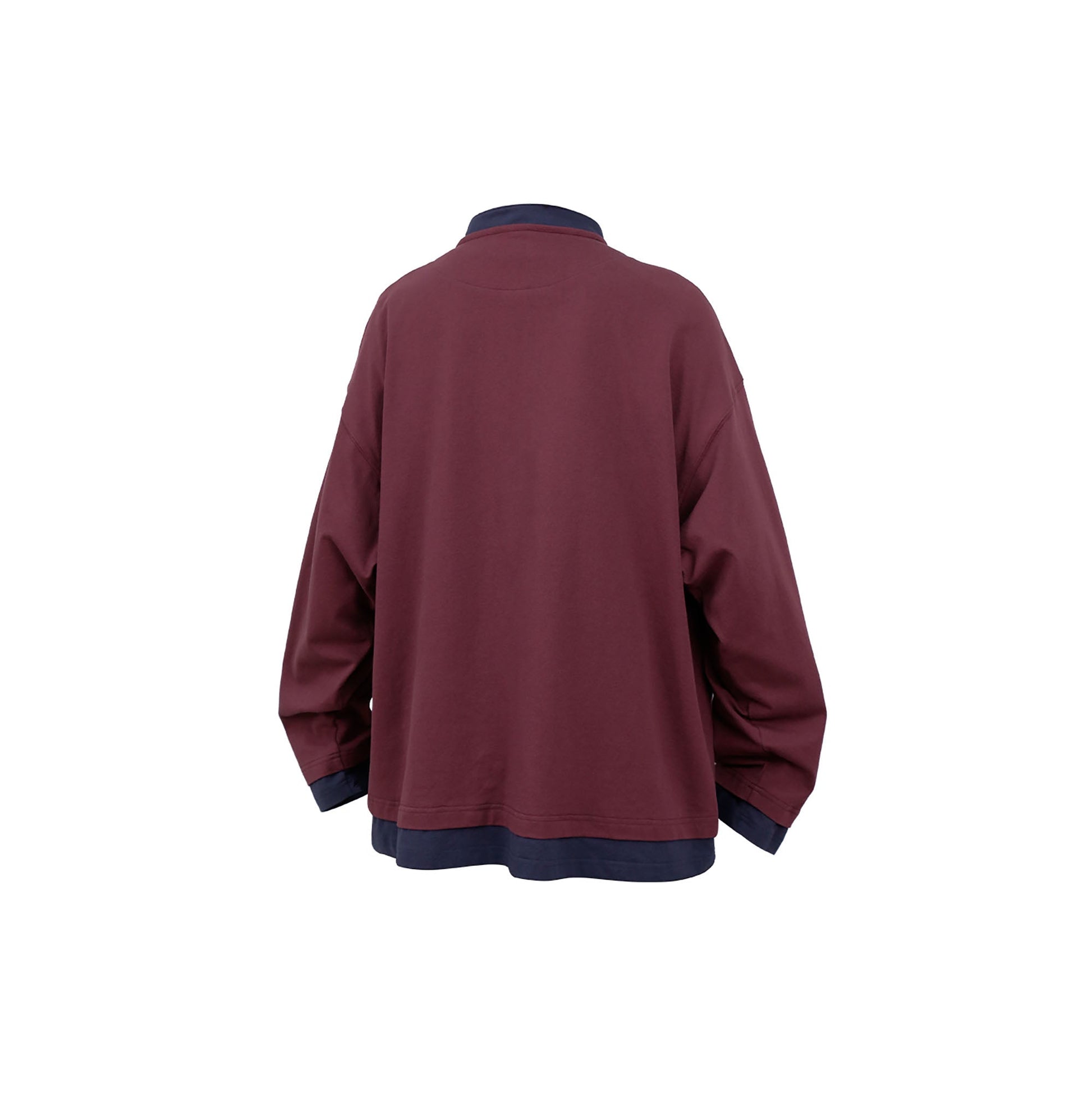 RELABEL Contrast Layered Henley Long-Sleeve Tee-L/S Tee-XS-Purple-Free Shipping Leatheretro