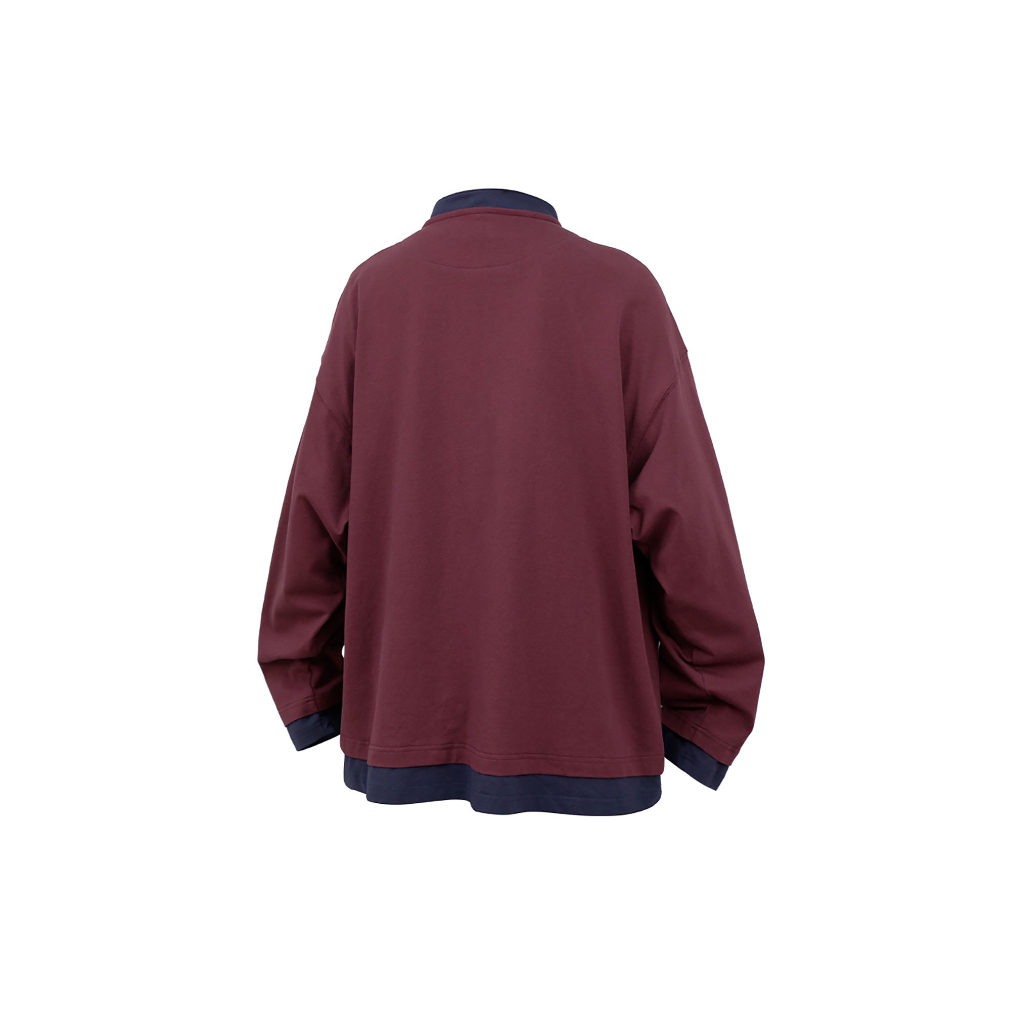 RELABEL Contrast Layered Henley Long-Sleeve Tee-L/S Tee-XS-Purple-Free Shipping Leatheretro