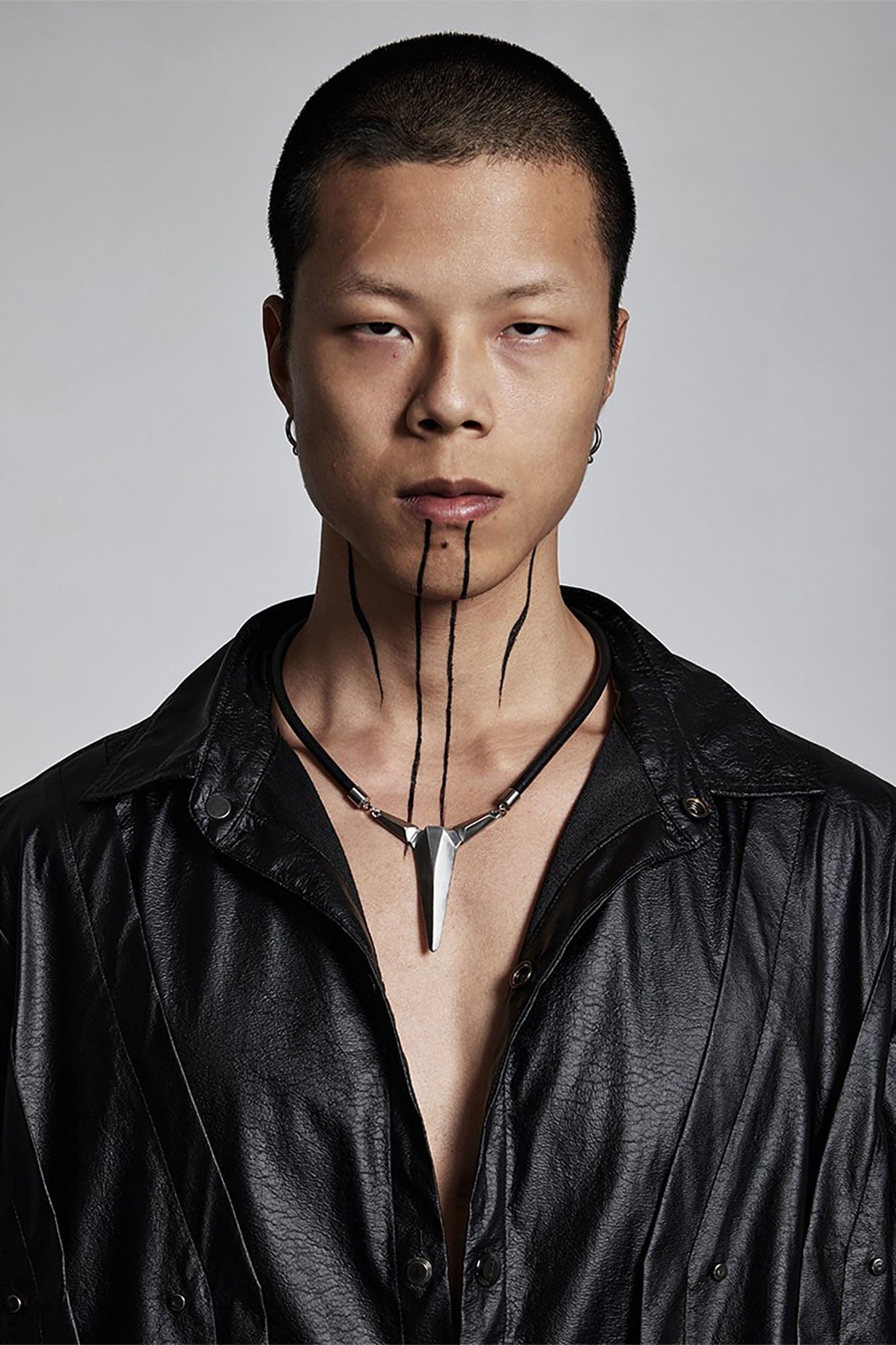 SSIN7 Spike Pendant Faux Leather Necklace-Necklace-Silver-Free Shipping Leatheretro
