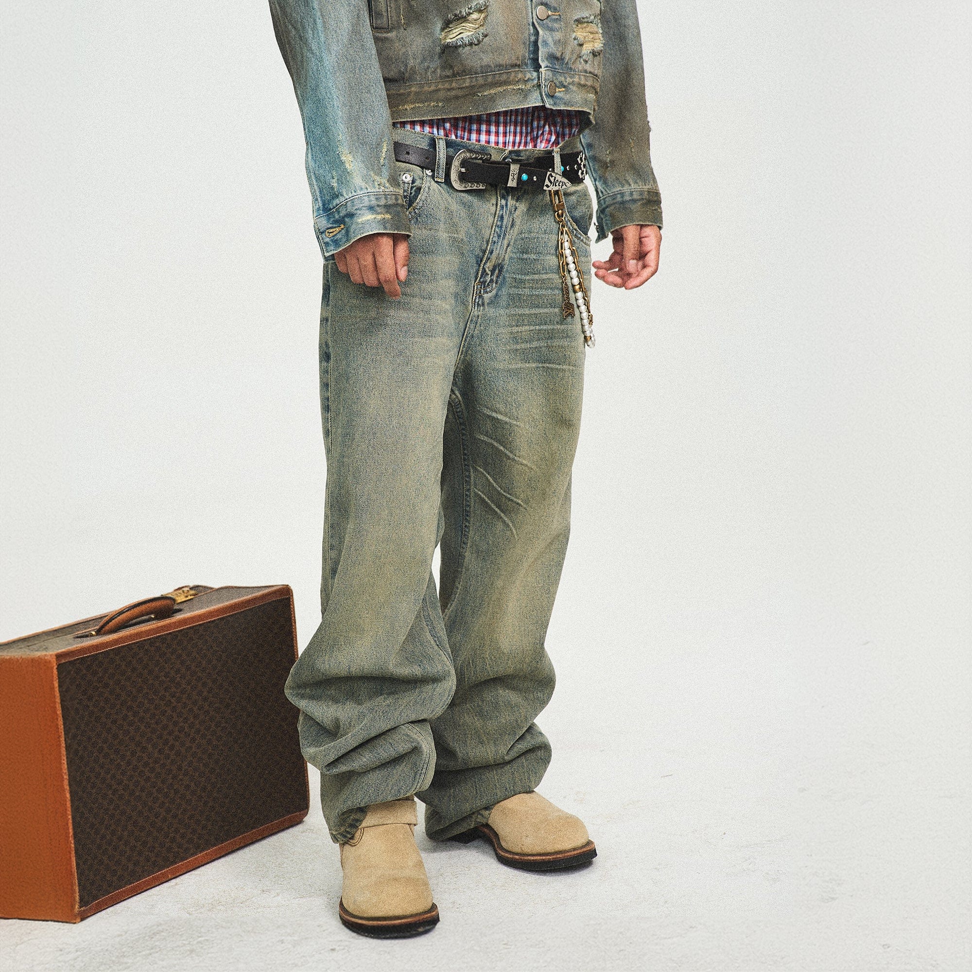 STEEPC The Classic Washed Flared Jeans-Jeans-S-Free Shipping Leatheretro