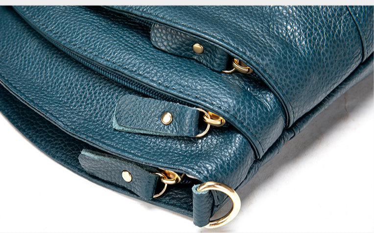 First-layer cowhide shoulder bag, soft cowhide bag, large-capacity genuine leather women's bucket bag.-Handbags-black-19.5cm*9.5cm*21cm-Free Shipping Leatheretro