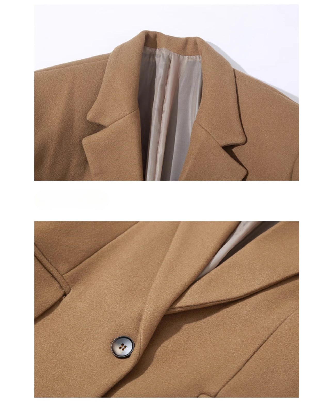 CLP Men's Oversized Wool Trench Coat-Coats & Jackets-Black-M-Free Shipping Leatheretro