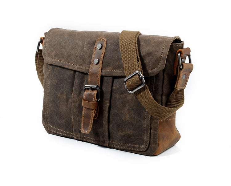 Vintage Crossbody Bag for Men – Casual Canvas Messenger Bag-dark gray-Free Shipping Leatheretro