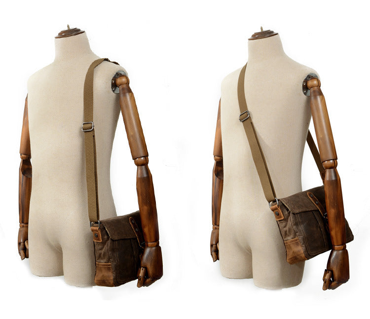 Vintage Crossbody Bag for Men – Casual Canvas Messenger Bag-dark gray-Free Shipping Leatheretro