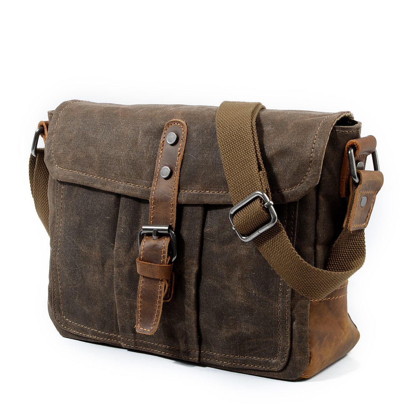 Vintage Crossbody Bag for Men – Casual Canvas Messenger Bag-dark gray-Free Shipping Leatheretro