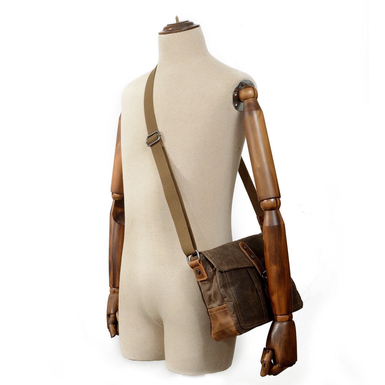 Vintage Crossbody Bag for Men – Casual Canvas Messenger Bag-dark gray-Free Shipping Leatheretro