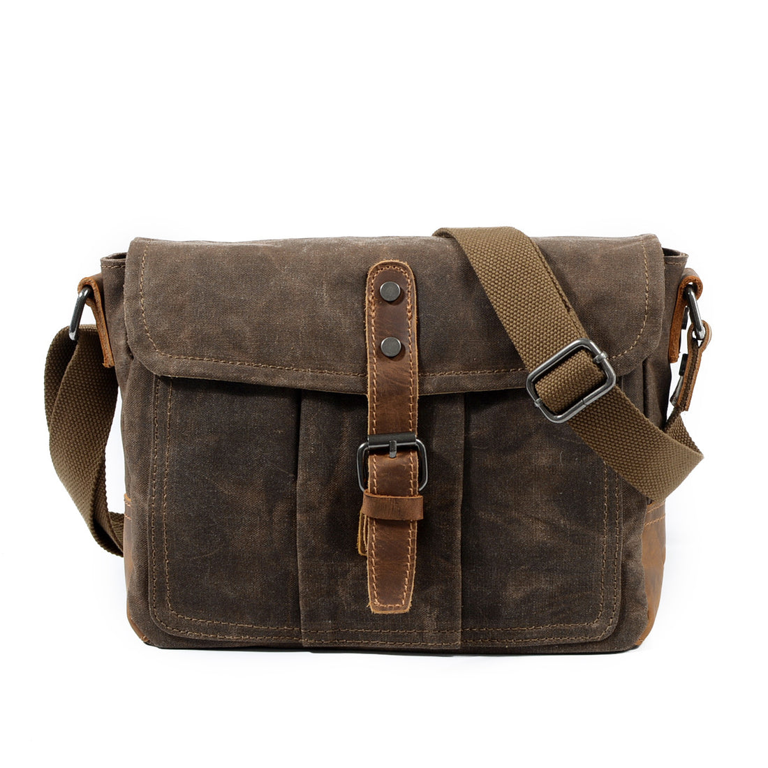 Vintage Crossbody Bag for Men – Casual Canvas Messenger Bag-dark gray-Free Shipping Leatheretro