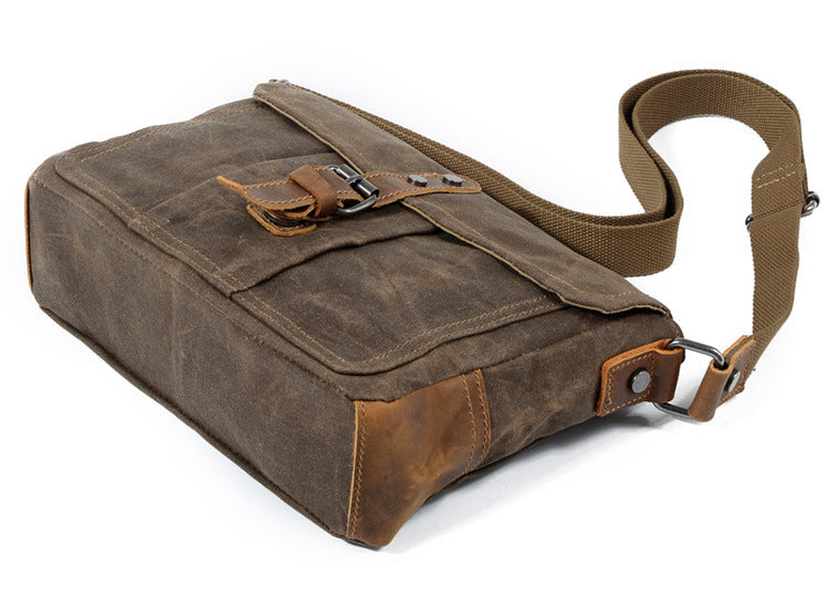 Vintage Crossbody Bag for Men – Casual Canvas Messenger Bag-dark gray-Free Shipping Leatheretro
