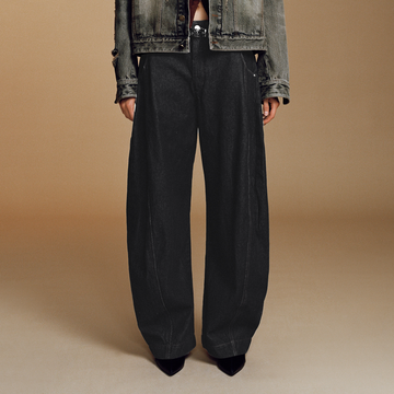OPICLOTH Curved Panel Oversized Raw Jeans-Jeans-XS-Free Shipping Leatheretro