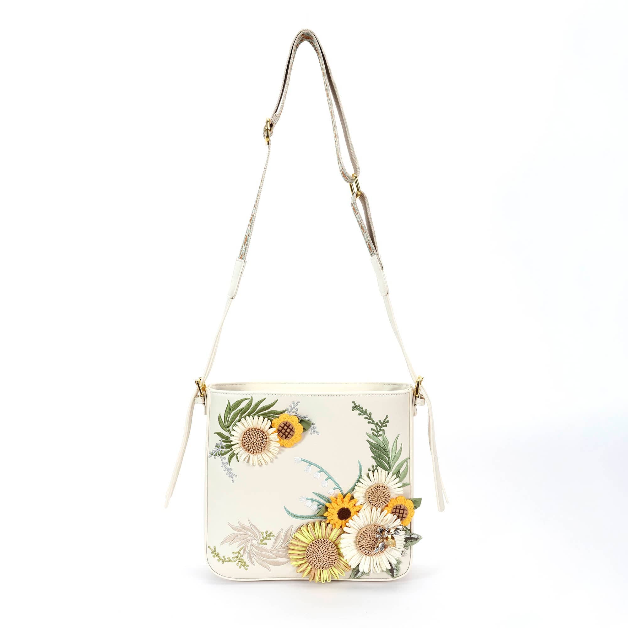 BLING BOX Bohemian Sunflower Embroidered Crossbody Bag-Bag-One Size-Free Shipping Leatheretro