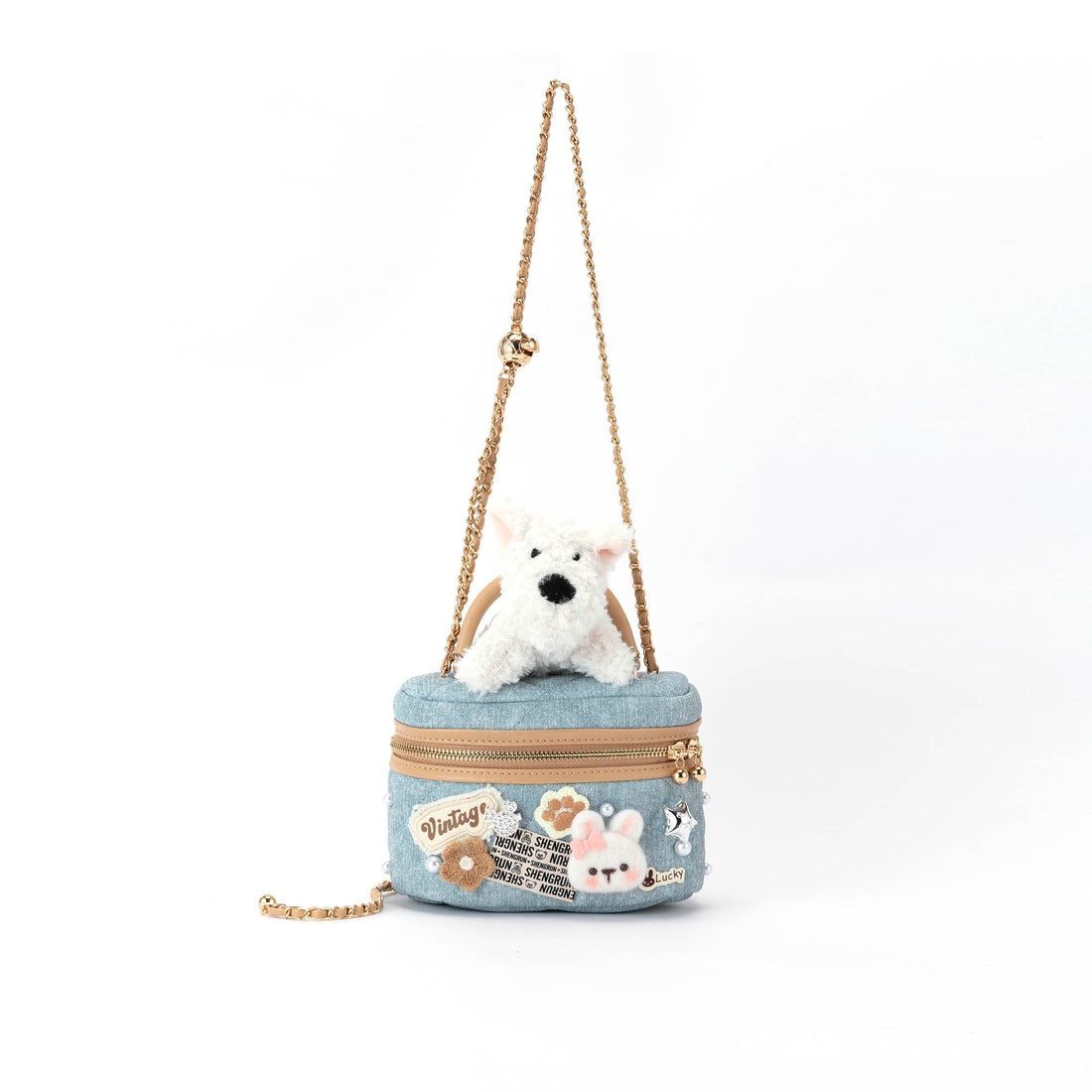 BLING BOX Westie Cosmetic Case Crossbody Bag-Bag-One Size-Free Shipping Leatheretro
