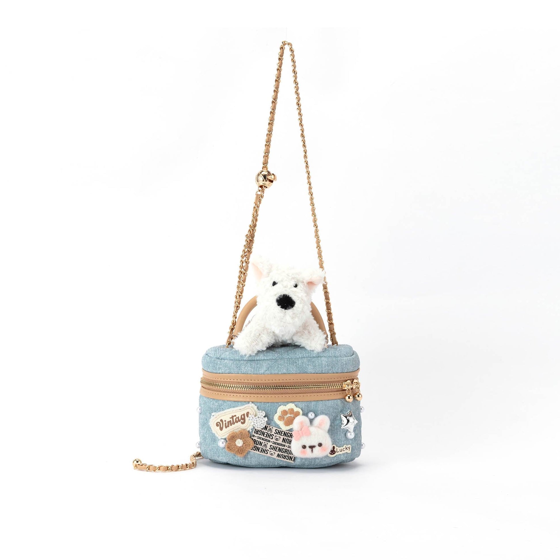 BLING BOX Westie Cosmetic Case Crossbody Bag-Bag-One Size-Free Shipping Leatheretro