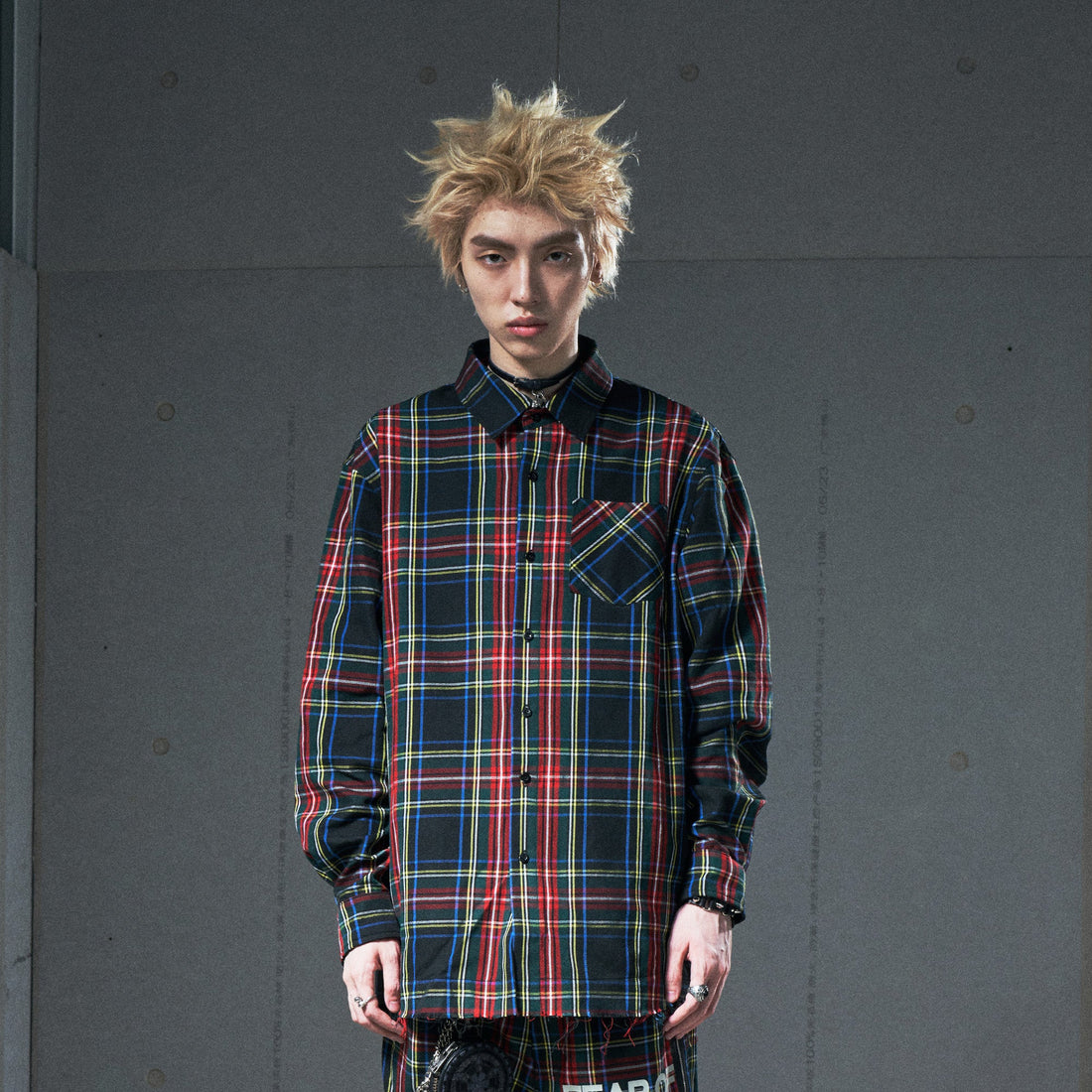 VENTUREK Distressed Back-Patch Frayed Plaid Shirt-Shirt-S-Free Shipping Leatheretro
