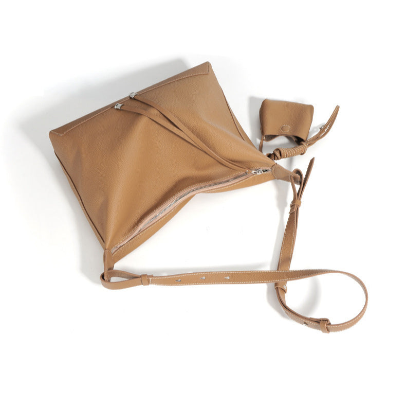 Minimalist Large Capacity Tote Bag-Shoulder Bags-black and purple-Free Shipping Leatheretro