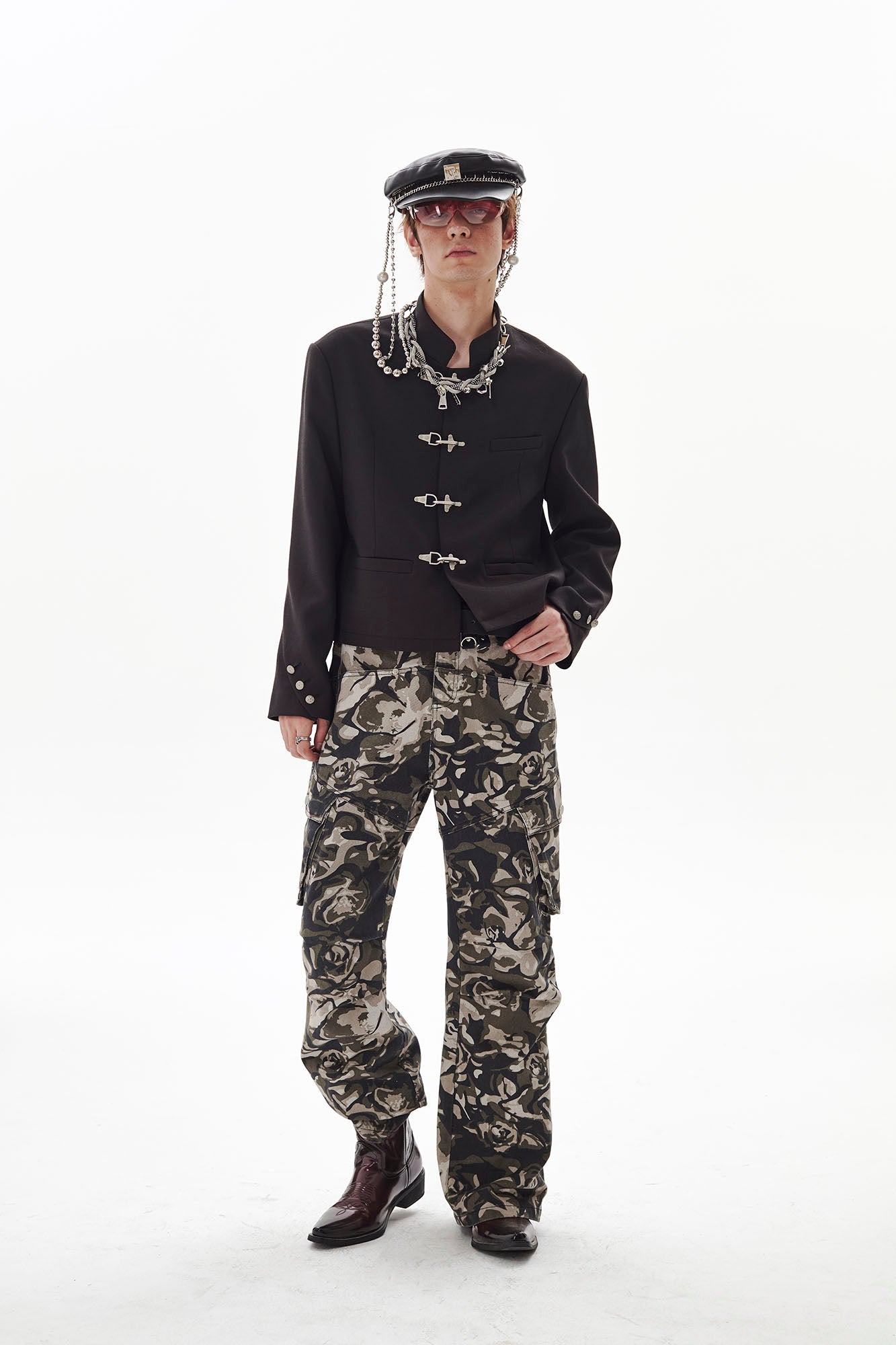 PASET Frog Buckle Stand Collar Jacket-Jacket-S-Free Shipping Leatheretro