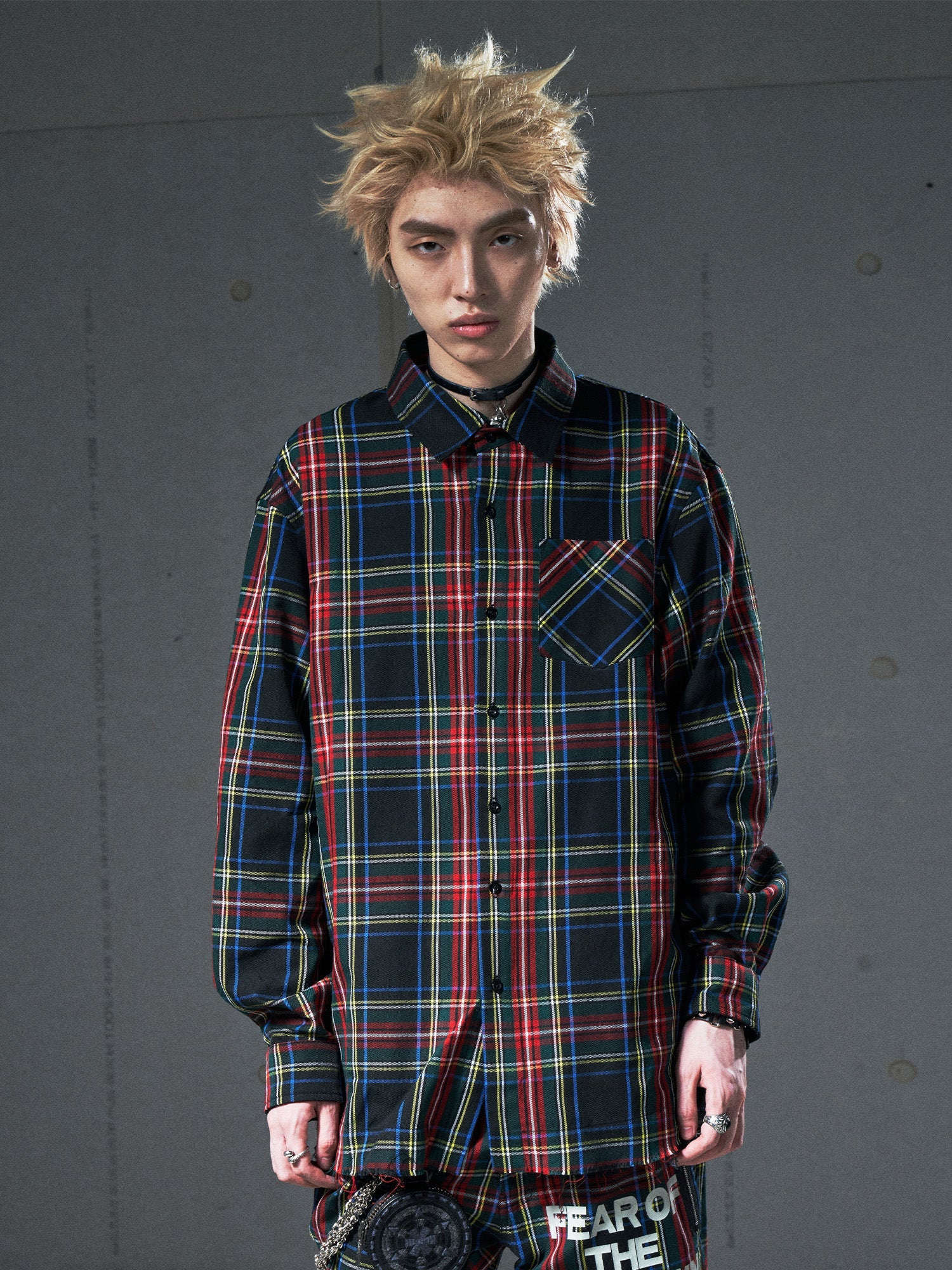 VENTUREK Distressed Back-Patch Frayed Plaid Shirt-Shirt-S-Free Shipping Leatheretro