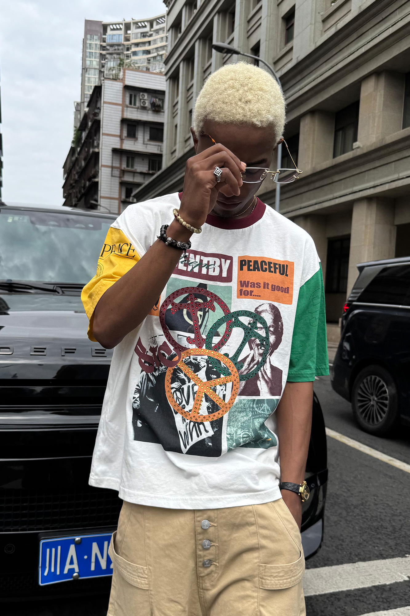 STEEPC Contrast Diamond Graphic T-Shirt-T Shirt-S (1)-Free Shipping Leatheretro