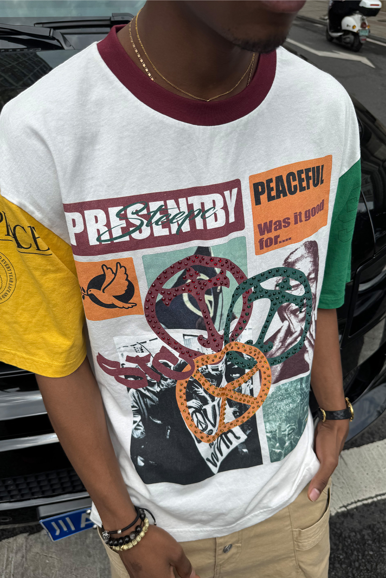 STEEPC Contrast Diamond Graphic T-Shirt-T Shirt-S (1)-Free Shipping Leatheretro