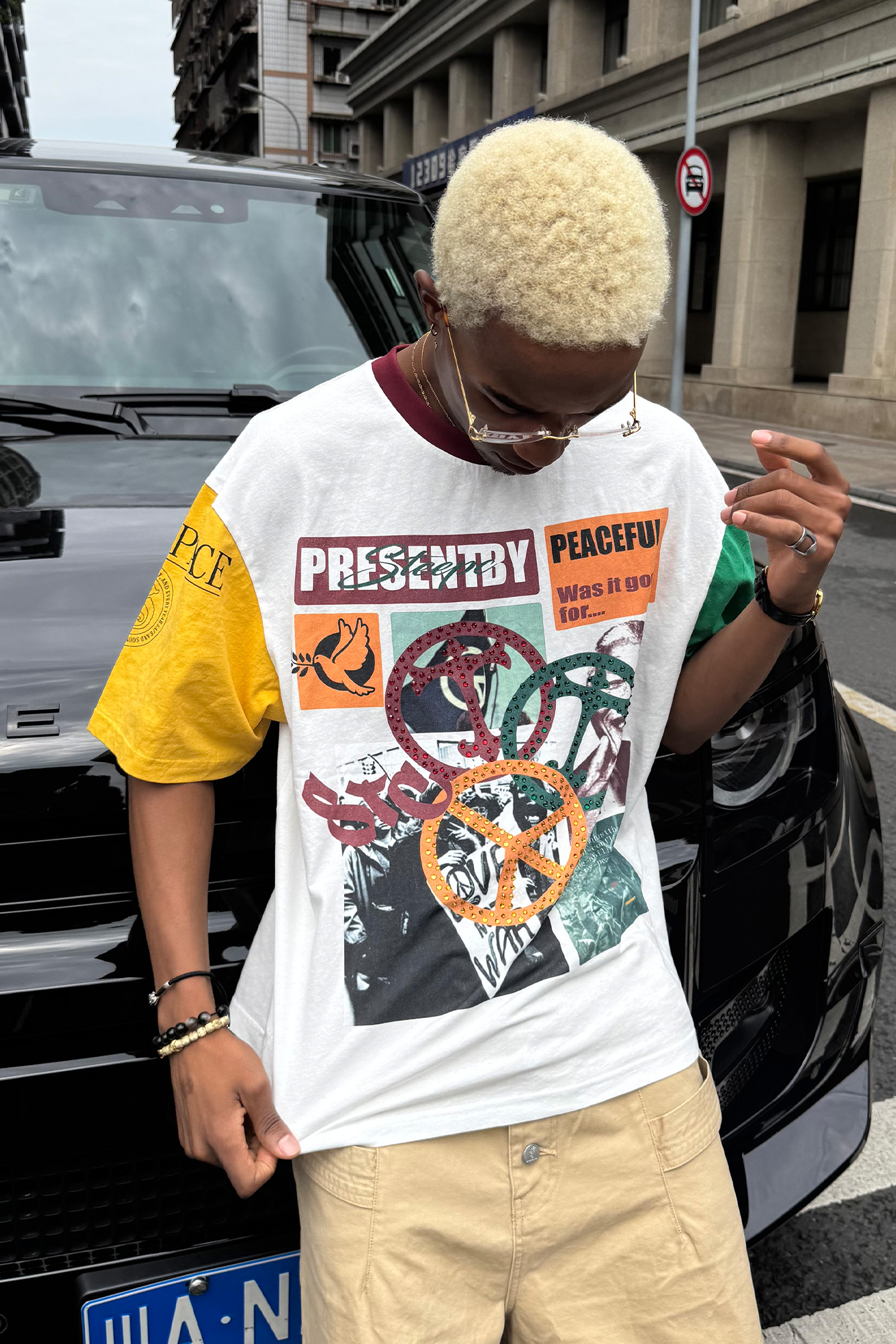 STEEPC Contrast Diamond Graphic T-Shirt-T Shirt-S (1)-Free Shipping Leatheretro