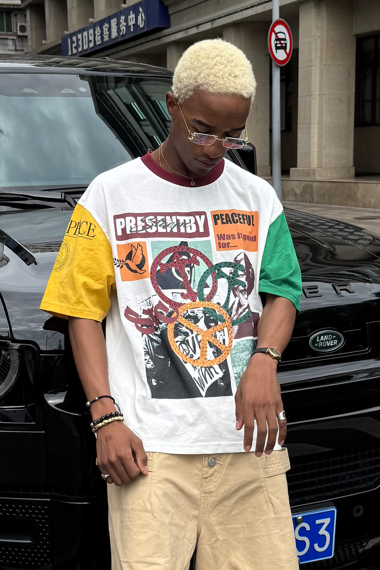 STEEPC Contrast Diamond Graphic T-Shirt-T Shirt-S (1)-Free Shipping Leatheretro