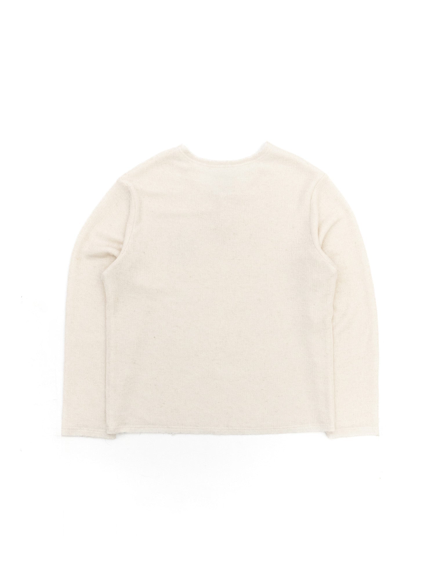 IN EXISTENCE Raw Hem Henley Long-Sleeve Tee-L/S Tee-S-Beige-Free Shipping Leatheretro