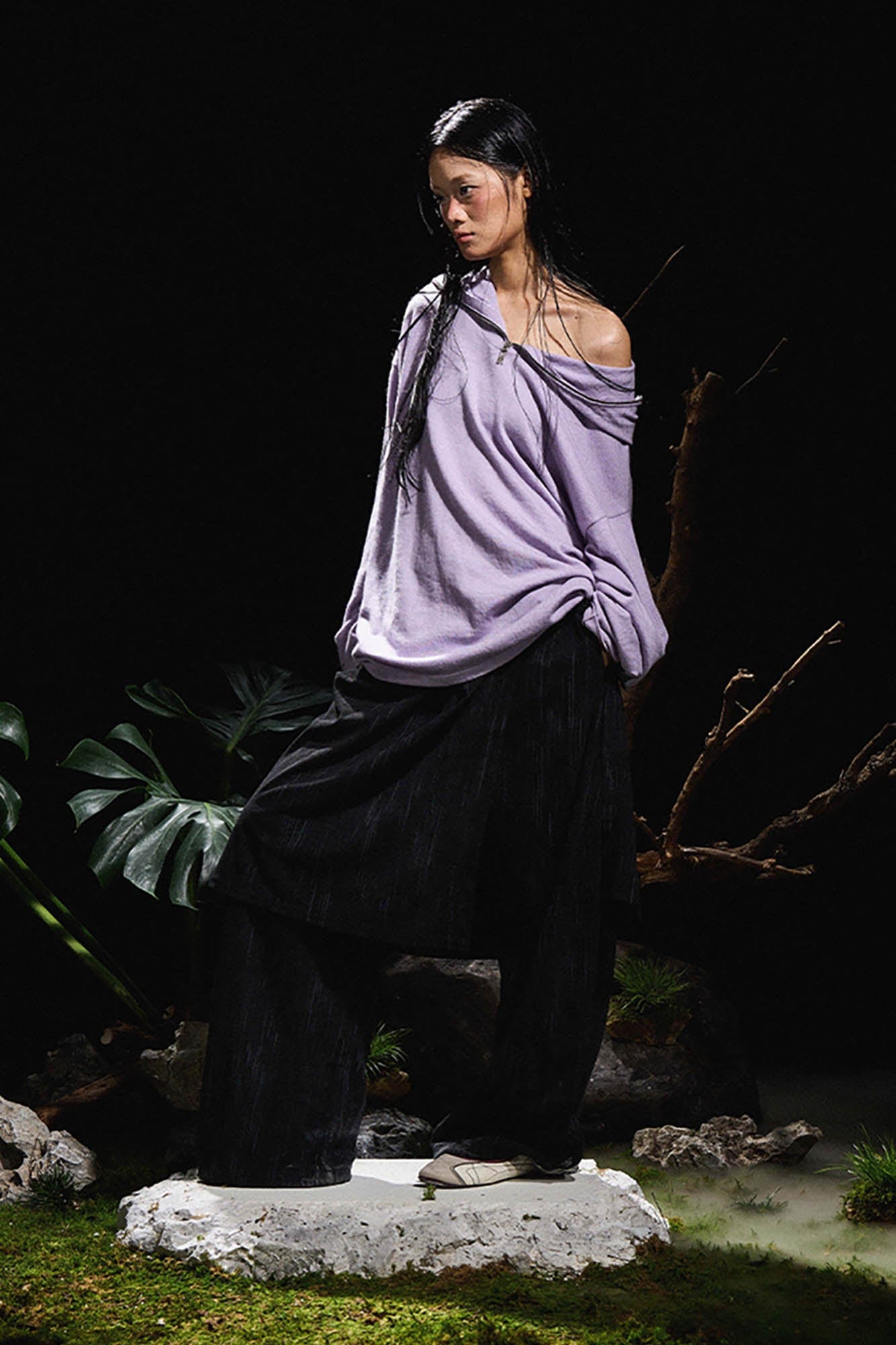 RELABEL Butterfly Zip-Up Mask Wool-Blended Hoodie-Hoodie-XS-Free Shipping Leatheretro