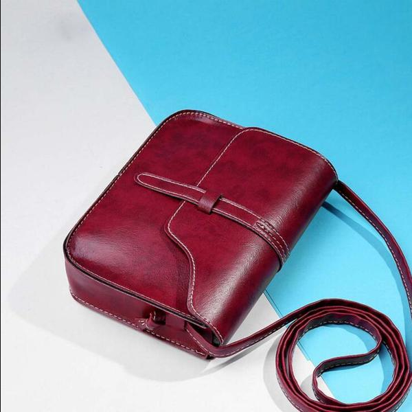 Vintage Leather Crossbody Shoulder Bag - Retro Minimalist Messenger Bags-Shoulder Bag-Wine Red-Free Shipping Leatheretro