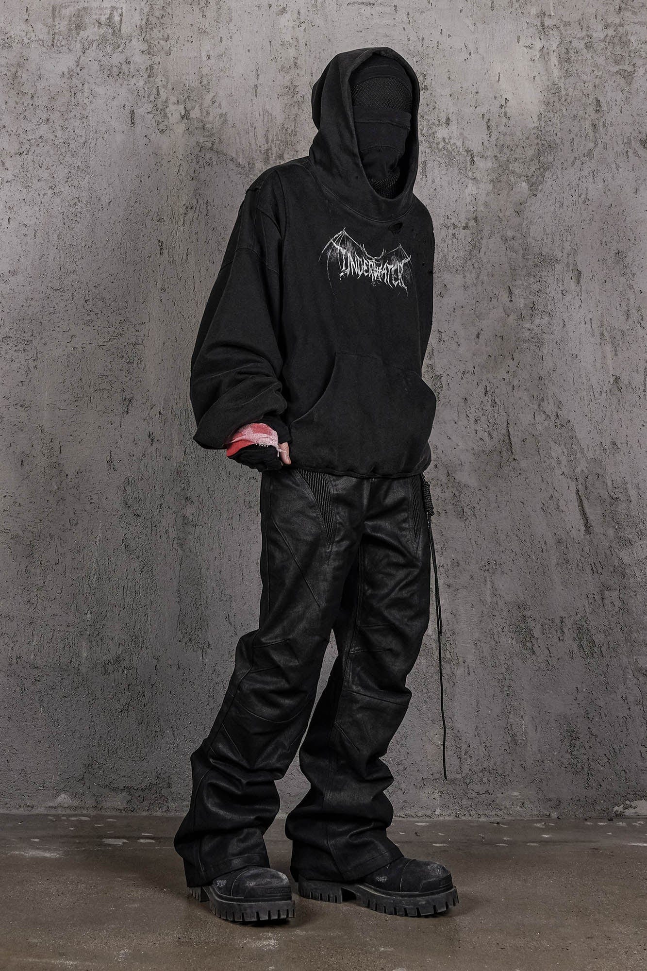 UNDERWATER Hellbound Wing Distressed Elevated Hoodie-Hoodie-S-Free Shipping Leatheretro